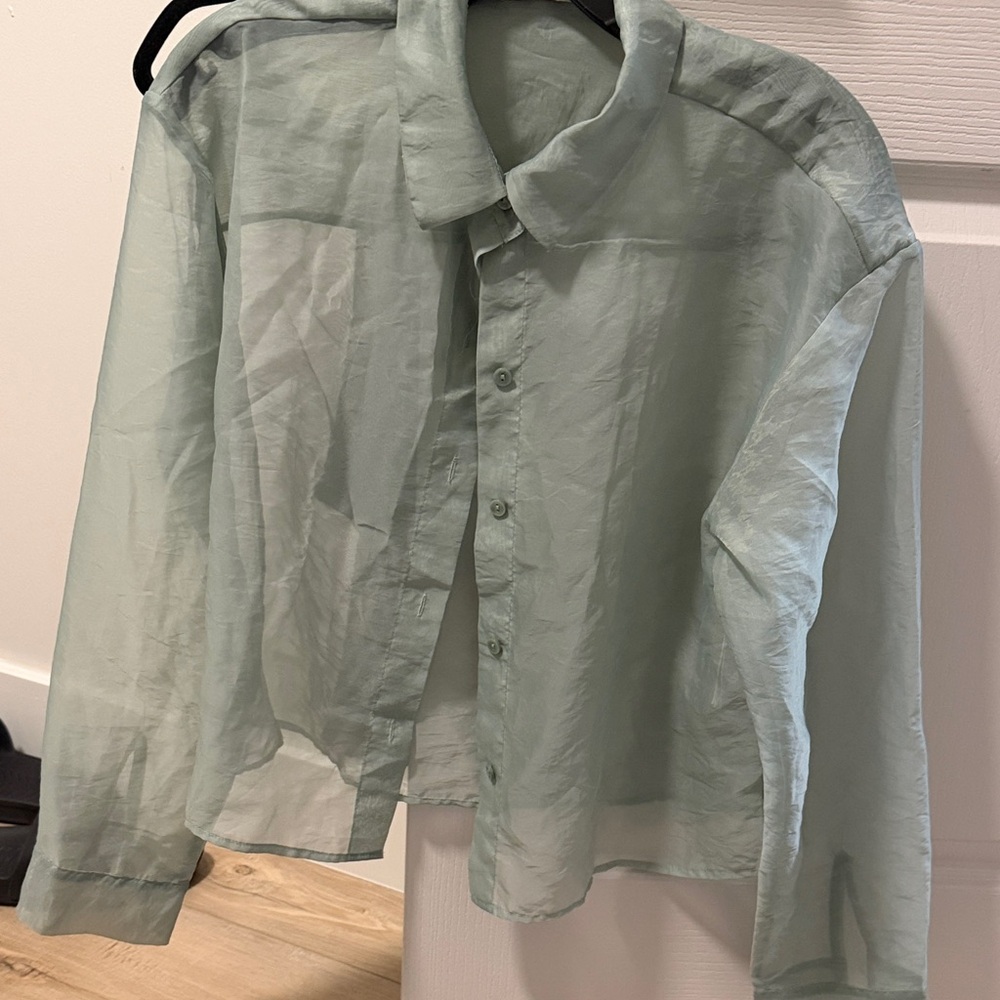 Abercrombie & Fitch Mint Green Shirt Jacket